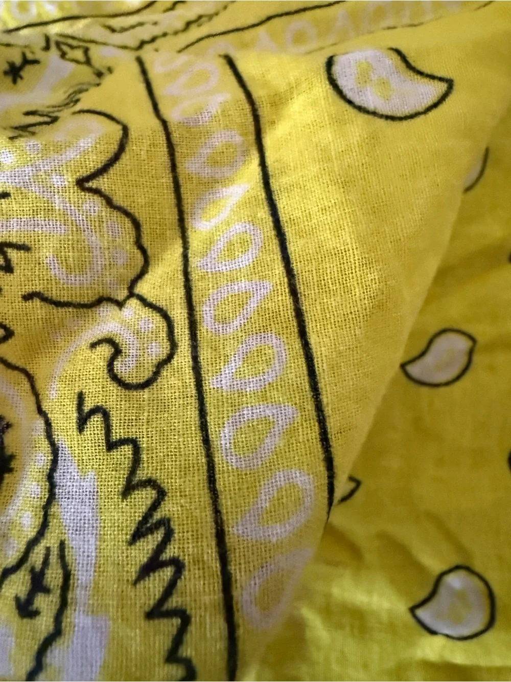 Western festival neck head  bandana neon bright yellow black 100% cotton 18”